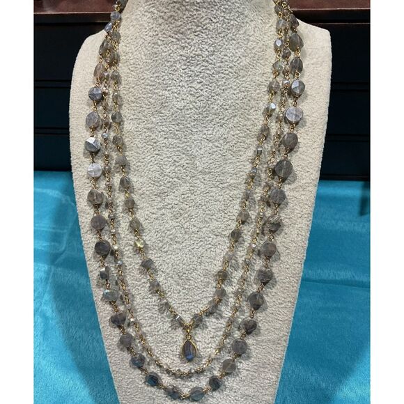 Vintage Rachel Reinhardt Labradorite Layered Necklace - Picture 1 of 6